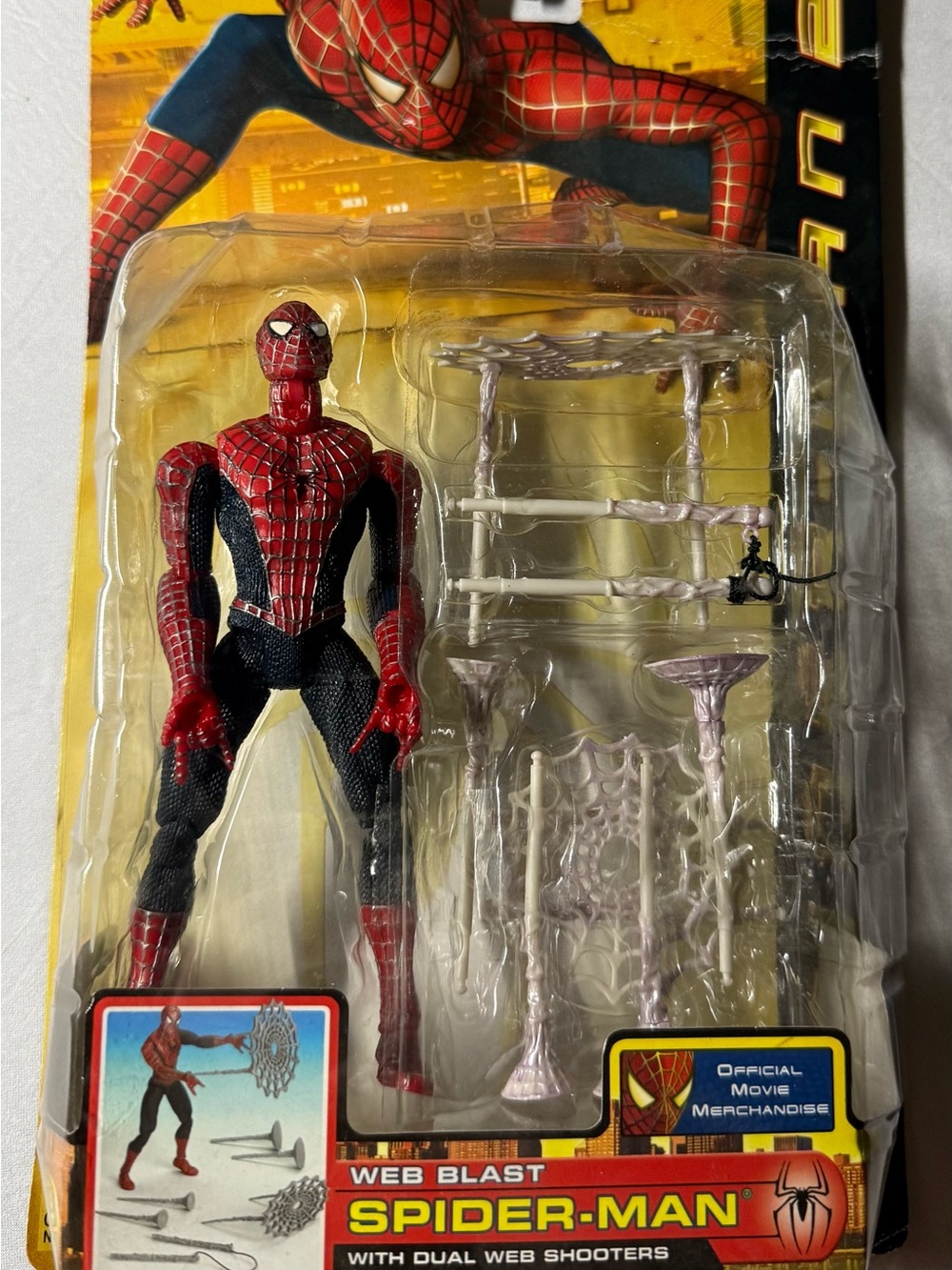 Spider-Man 2 Movie Web Blast Spider-Man 6" Action Figure ToyBiz 2004 Marvel NIB.